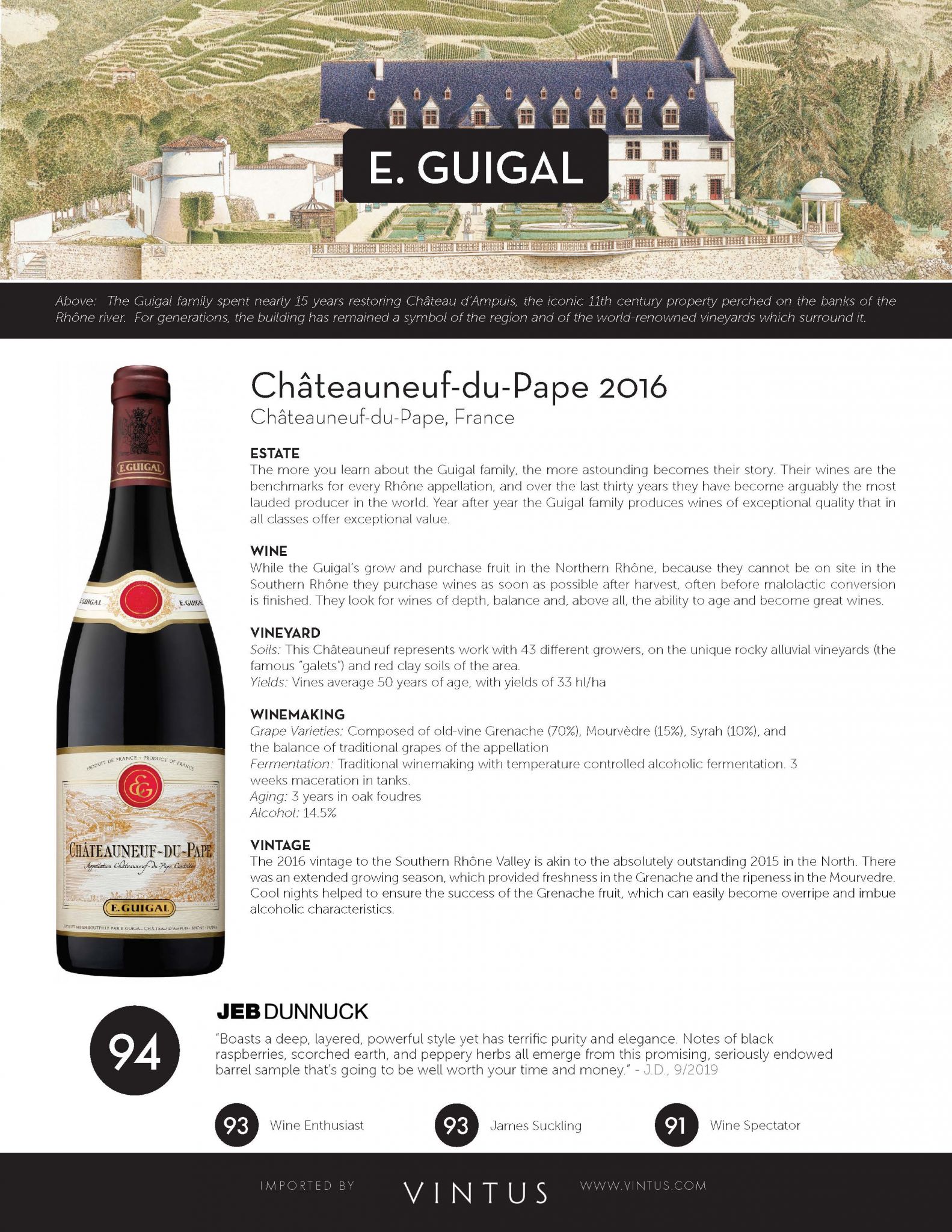 E Guigal Chateauneuf Du Pape 16 Tech Sheet Vintus